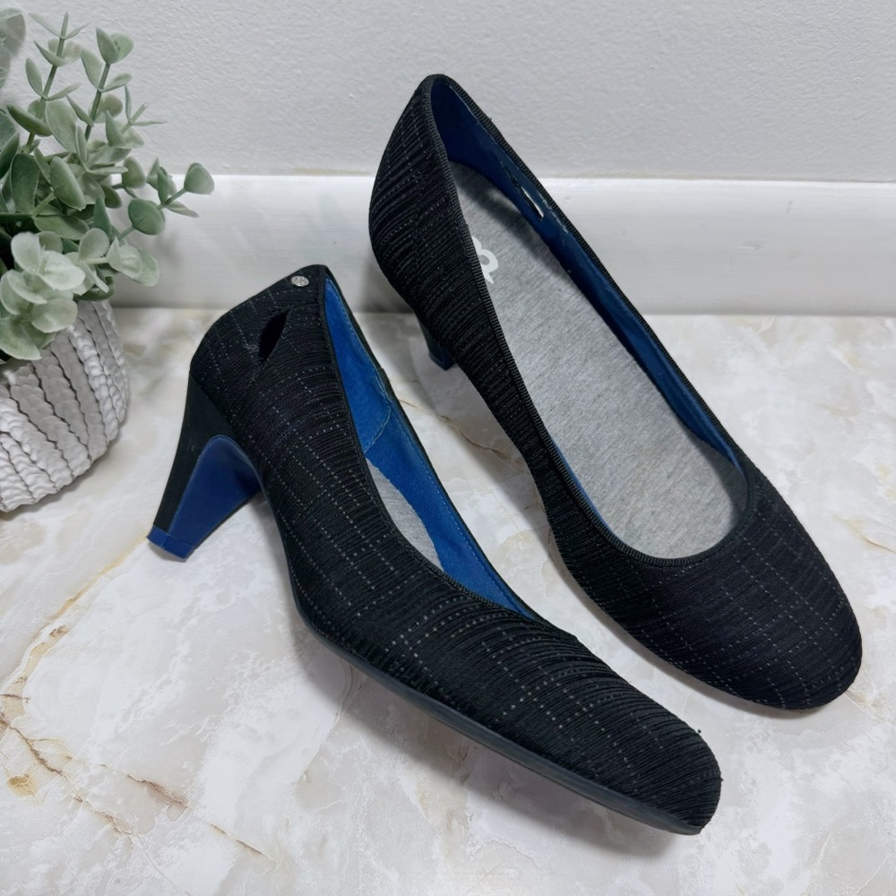 Betabrand On Your Mark Cut-Out Heels Comfort Black/Blue Sz‎ 8.5 Workwear Office